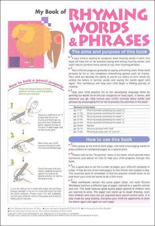 KUMON My Book of Rhyming Words & Phrases